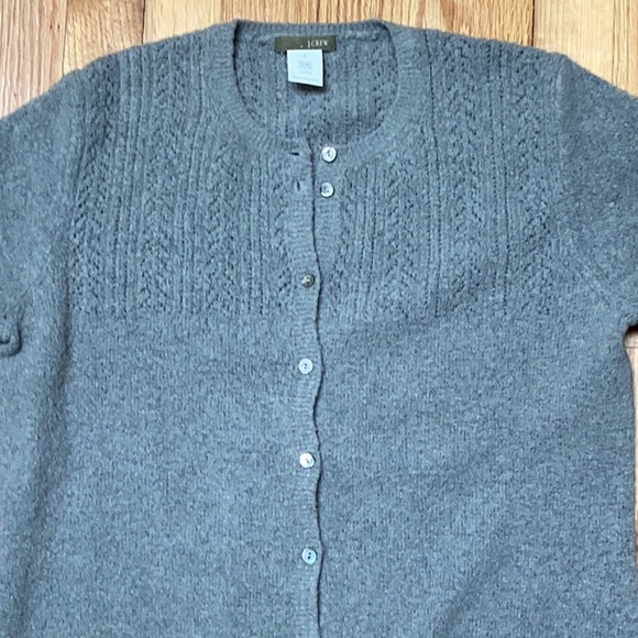 J. Crew Sweaters - Vintage JCrew Gray Pointelle Wool blend Cardigan, size medium